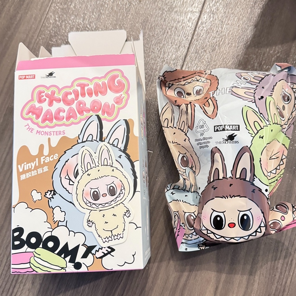 Authentic POP MART Labubu the Monsters Exciting Macaron Series Plush - Soymilk - Picture 4 of 11